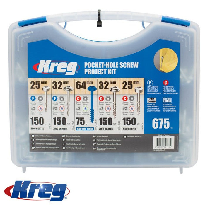 Kreg | Pocket-Hole Screw Project Kit 675Pc KR SK03-INT - BPM Toolcraft