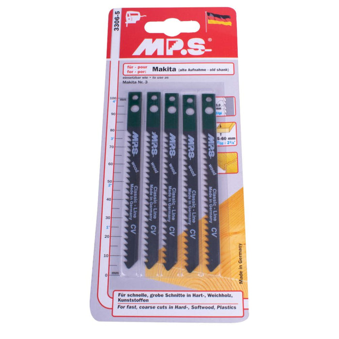 MPS | Jigsaw Blade Wood Makita-Shank 100mm 8tpi 5Pk