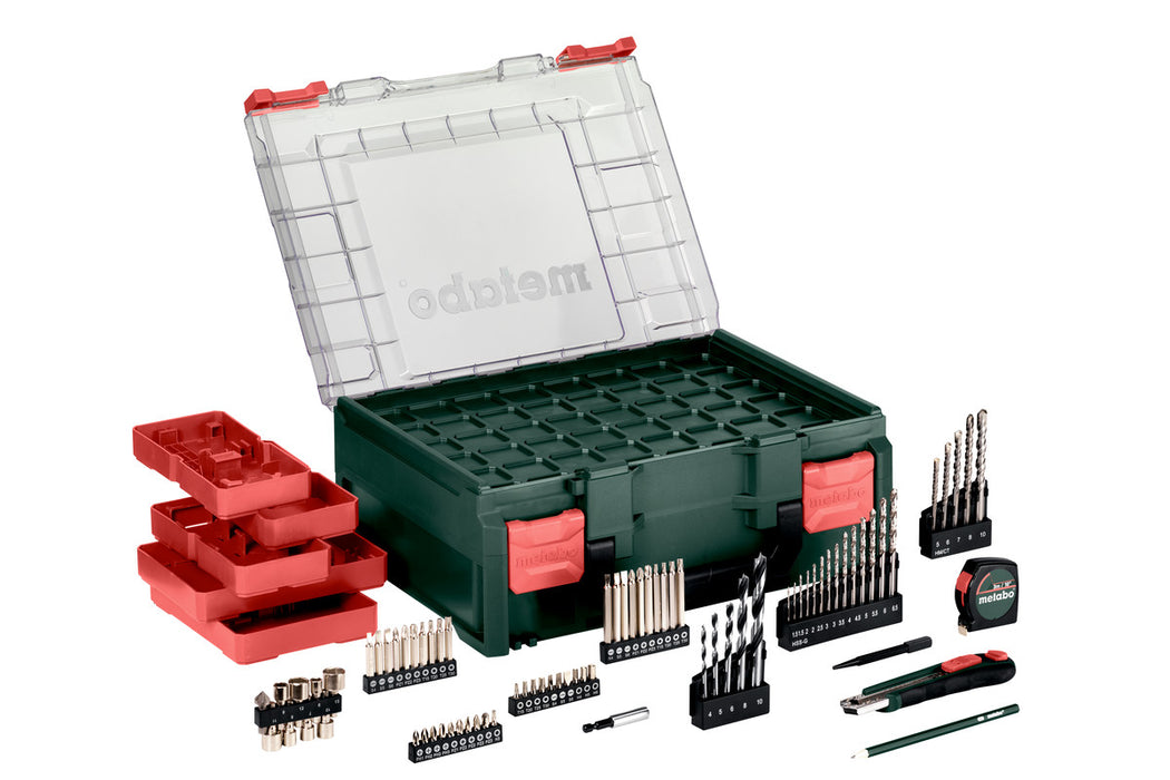 Metabo | Cordless Hammer Drill Set SB 18 L + 2 X 2Ah Battery + Charger 78Pc Mobile Workshop