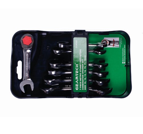 Micro-Tec | Wrench Ratchet Set Stubby 10-19mm 7Pc