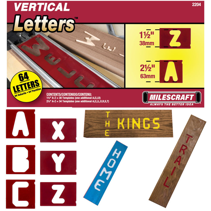 Milescraft | Template Set Vertical Letter 1-1/2″ & 2-1/2″