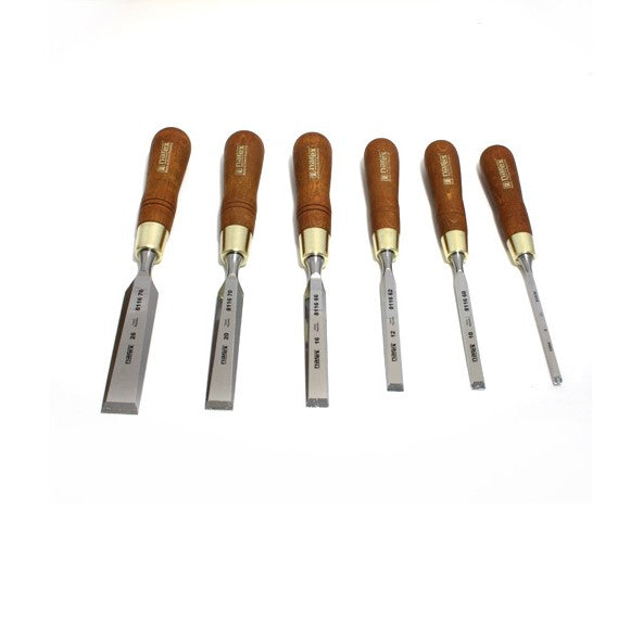 Narex Tool Narex | Set of Polished Bevel Edge Chisels PREMIUM 8532 50 in Wooden Box 6Pc-Bevel Edged Chisel Set- BPM Toolcraft