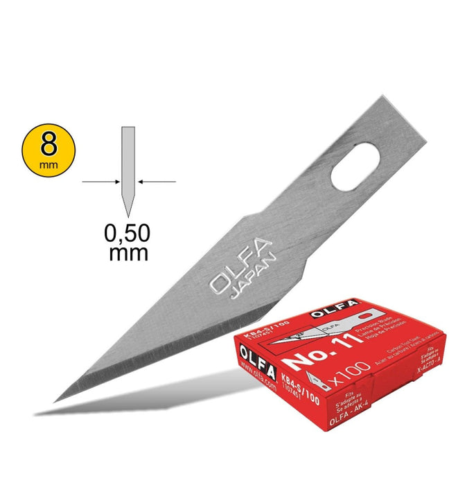 Olfa | Precision Art Blade 100 Blades per Pack 8mm