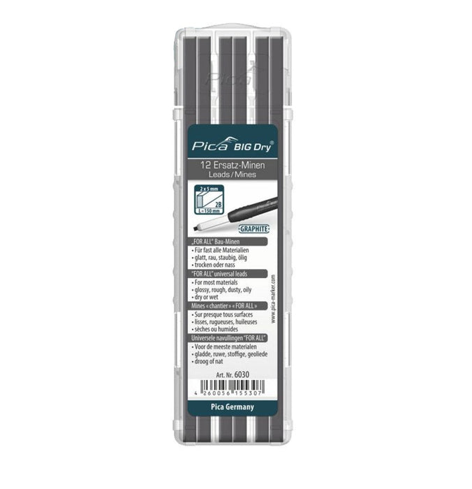 Pica | BIG Dry Refill Set 2B 12 Graphite Leads Universal 6030