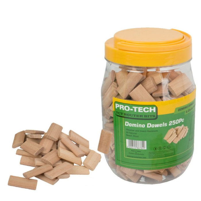 Pro-Tech | Domino Tenon 6x40mm 250Pc Jar Beech Wood