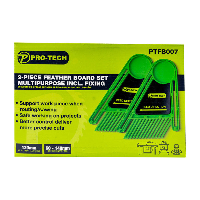 Pro-Tech | Feather Board 2Pc Set Multi-Purpose (Incl. Fixings)