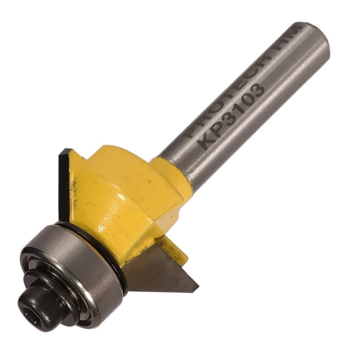 Pro-Tech | Router Bit Bevel Trim 1/2" X 1/4" Bottom Bearing 45º 1/4" Shank