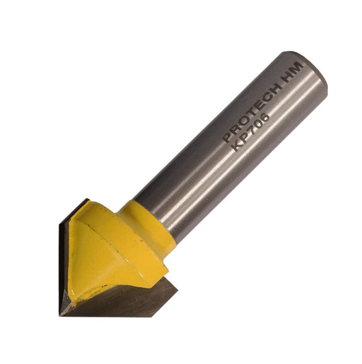 Pro-Tech | Router V-Groove Bit 1" 90 Degree 1/2" Shank - BPM Toolcraft