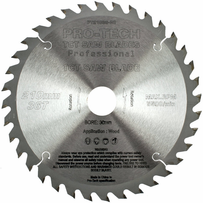 Pro-Tech | Saw Blade TCT 210 X 2.4 X 30mm 36T Wood Prof.