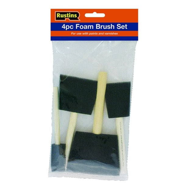 Rustins | Foam Brushes 4Pc Set