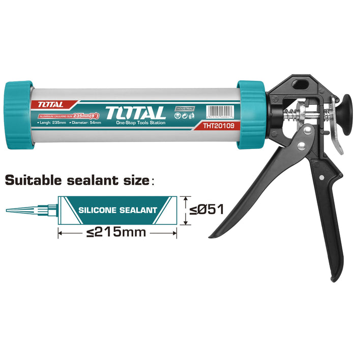 TOTAL | Caulking Gun 12" /300mm Aluminium 55mm Diameter