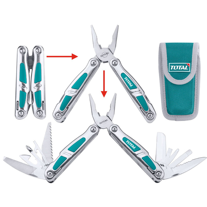 TOTAL | Multi Tool Foldable with Rubber Grip