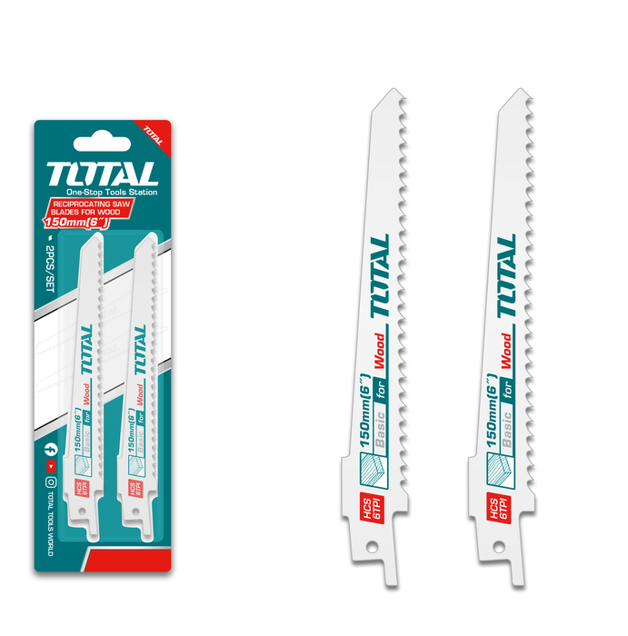 TOTAL | Reciprocating Saw Blades Wood 150mm X 6Tpi 2Pc