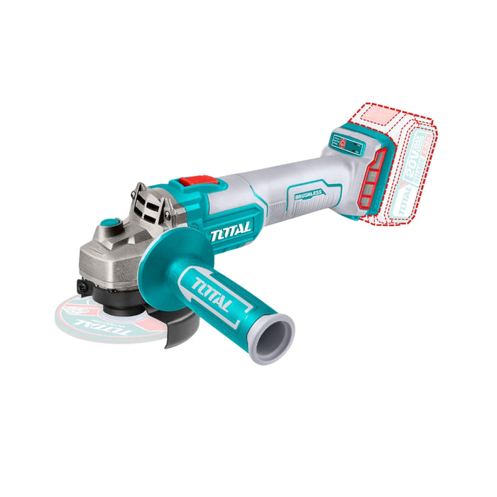 TOTAL | Cordless 20V Angle Grinder Brushless (Battery Excluded)