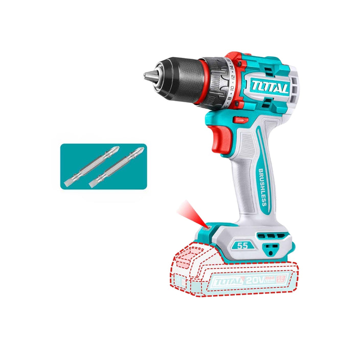 TOTAL | Cordless Drill 20V 13mm - (Battery Excluded)