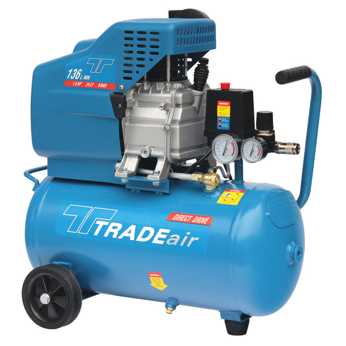 TradeAir | Compressor, 1,1kW, 24l, D/D (Online Only) - BPM Toolcraft