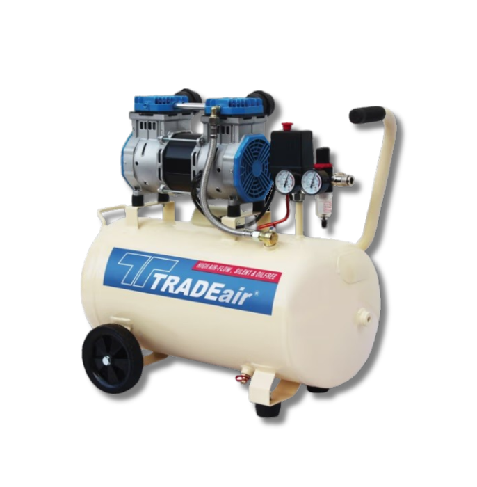 TRADEair | Air Compressor 50l  2.5hp Twin Cylinder Oil Free