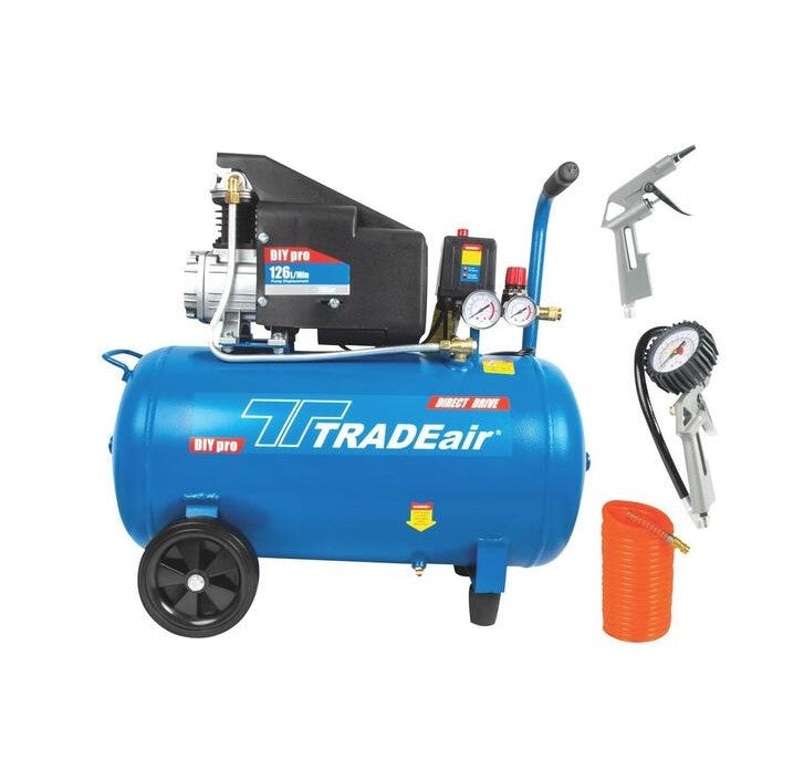 TRADEair | Air Compressor Hobby 50l Direct Drive 1.5hp Kit