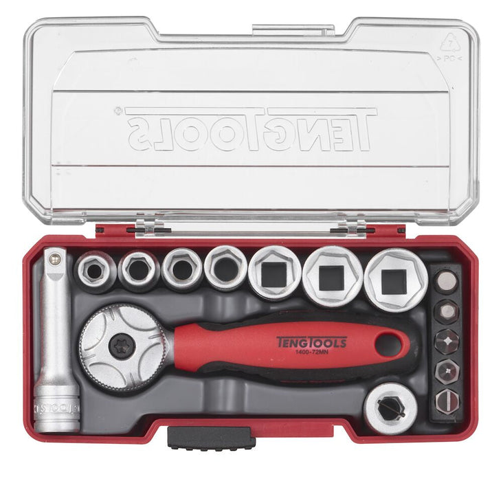 Teng Tools | Socket Set 1/4" 6Pt with Belt Clip 15Pc