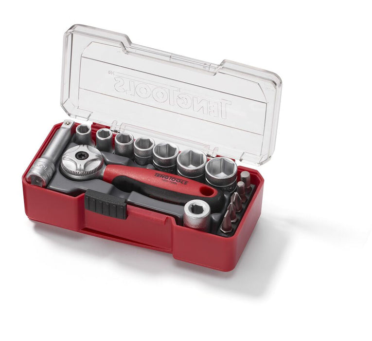 Teng Tools | Socket Set 1/4" 6Pt with Belt Clip 15Pc