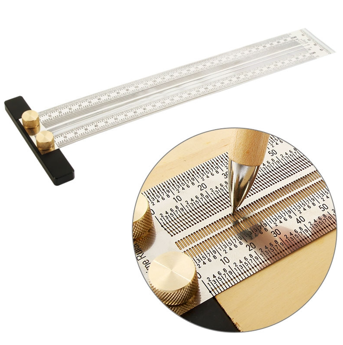 Toolcraft | Precision Marking T-Rule Hole Ruler Scribing Gauge