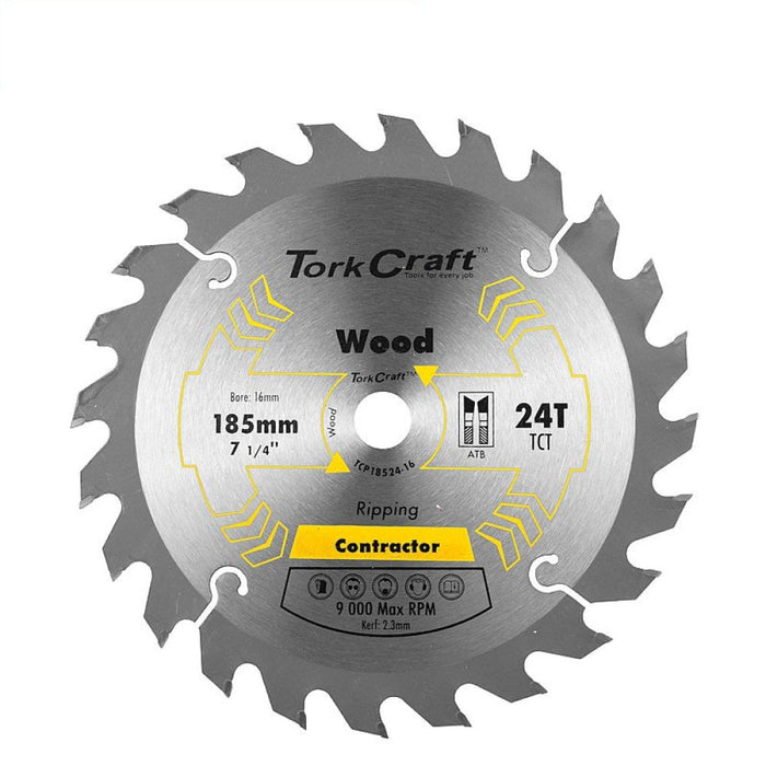 Tork Craft | Circular Saw Blade Contractor 185x24T 16mm TCT