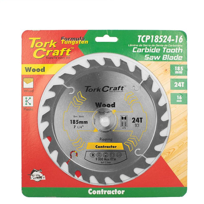 Tork Craft | Circular Saw Blade Contractor 185x24T 16mm TCT