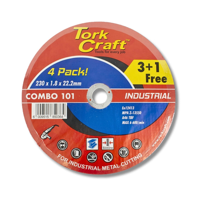 Tork Craft | Cutting Disc Industrial Metal 3+1 Free 230 X 1.8 X 22.2mm