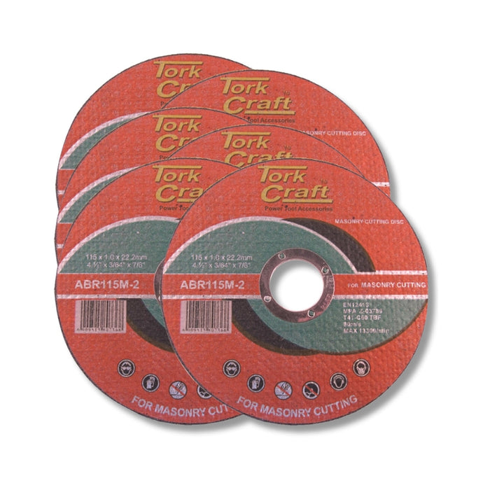 Tork Craft | Cutting Discs 5 + 1 Free for Masonry 115X1.0X22.2mm