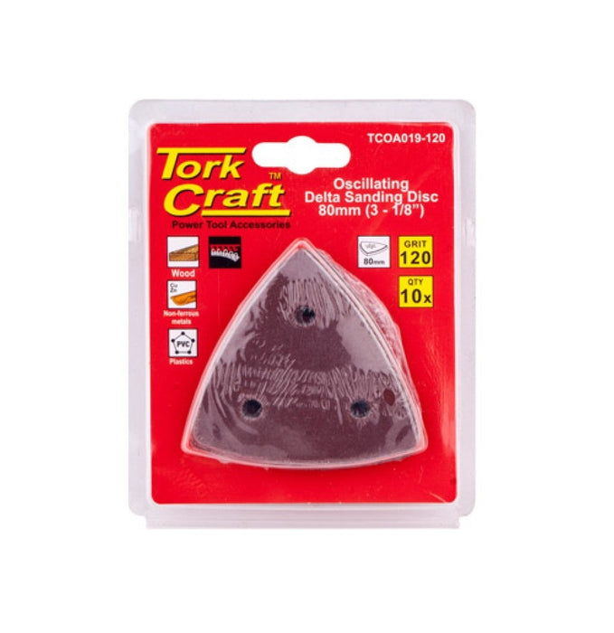 Tork Craft | Delta Shape Oscillating Sandpaper A/O 80mm 120G 10Pc