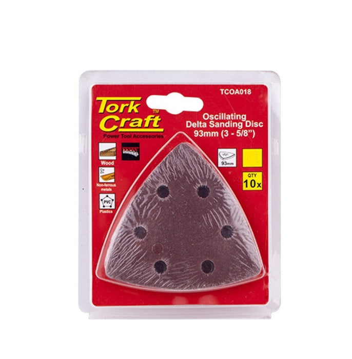 Tork Craft | Delta Shape Oscillating Sandpaper A/O 93mm 10Pc - Various Grits