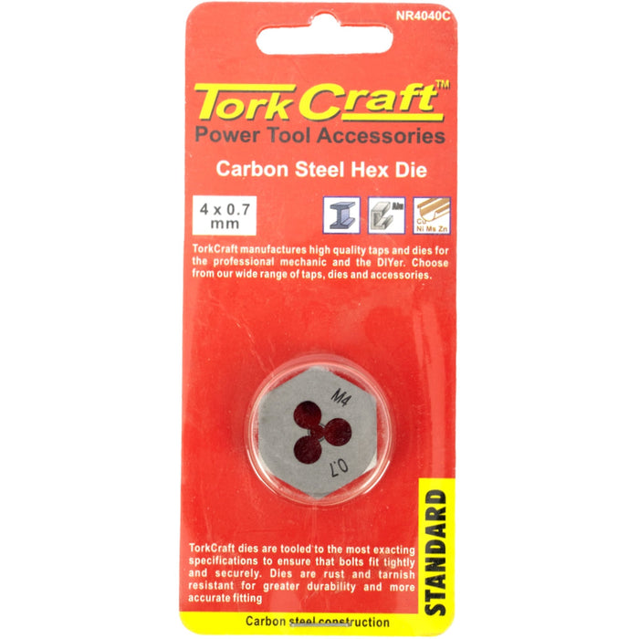 Tork Craft | Die Carbon Steel M4X0.70mm Carded