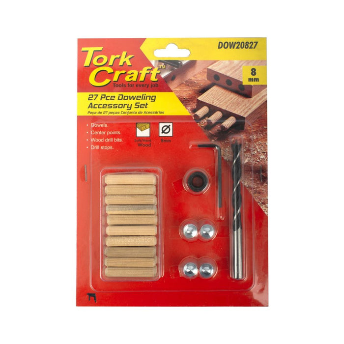 Tork Craft | Dowel Kits 8mm Birch Wood 27Pc