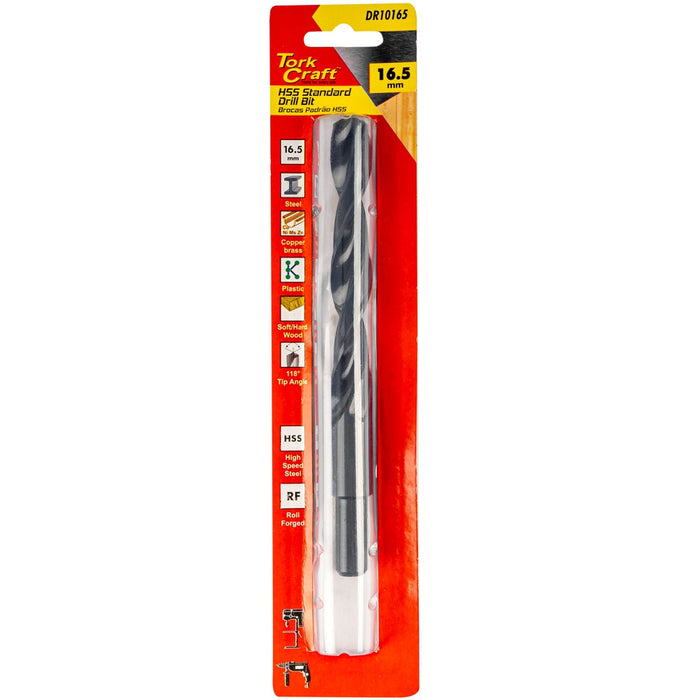 Tork Craft | Drill Bit HSS Standard 16.5mm Reduced Shank 1/Card