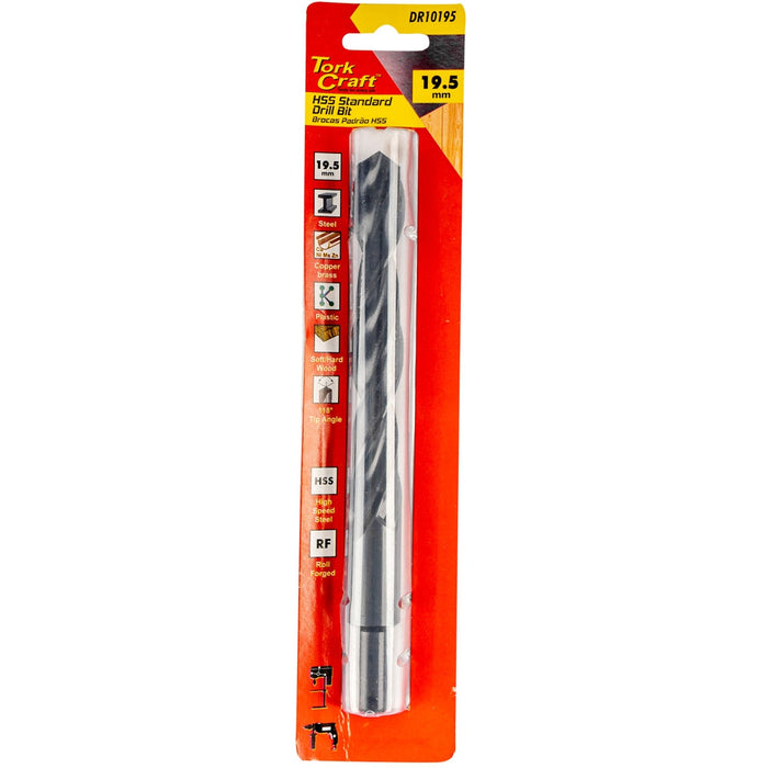 Tork Craft | Drill Bit HSS Standard 19.5mm Reduced Shank 1/Card