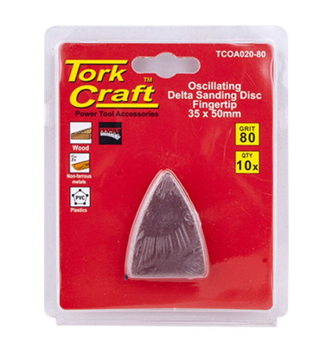 Tork Craft | Fingertip Oscillating Sandpaper A/O 35X50mm 80G 10Pc