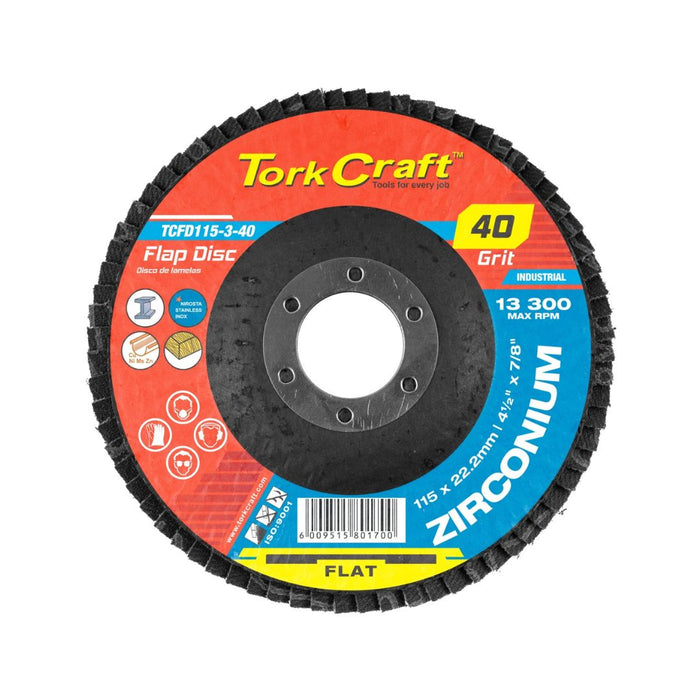 Tork Craft | Flap Disc Zirconium 115mm 40G Flat