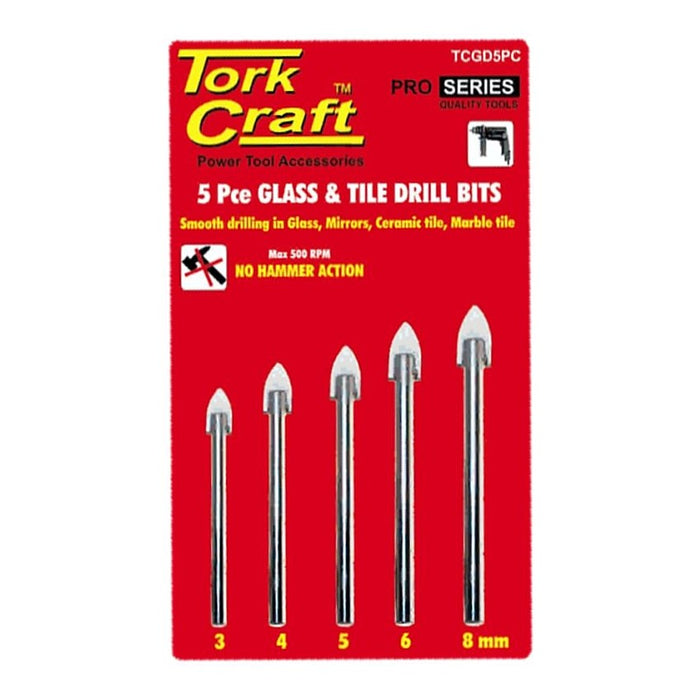 Tork Craft | Glass & Tile Drill Bit Set 5Pc