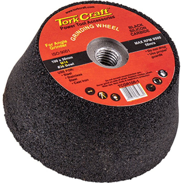 Tork Craft | Grinding Wheel 100x50 M14 Bore - #36 Bowl - Angle Grinder