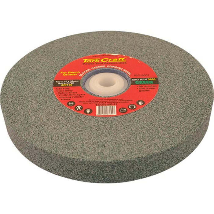 Tork Craft | Grinding Wheel 150X20X32mm Green Bore 60G w/Bushes - Bench Grinder