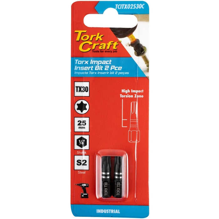 Tork Craft | Impact Bit Torx 25mm 2Pc - Various Sizes