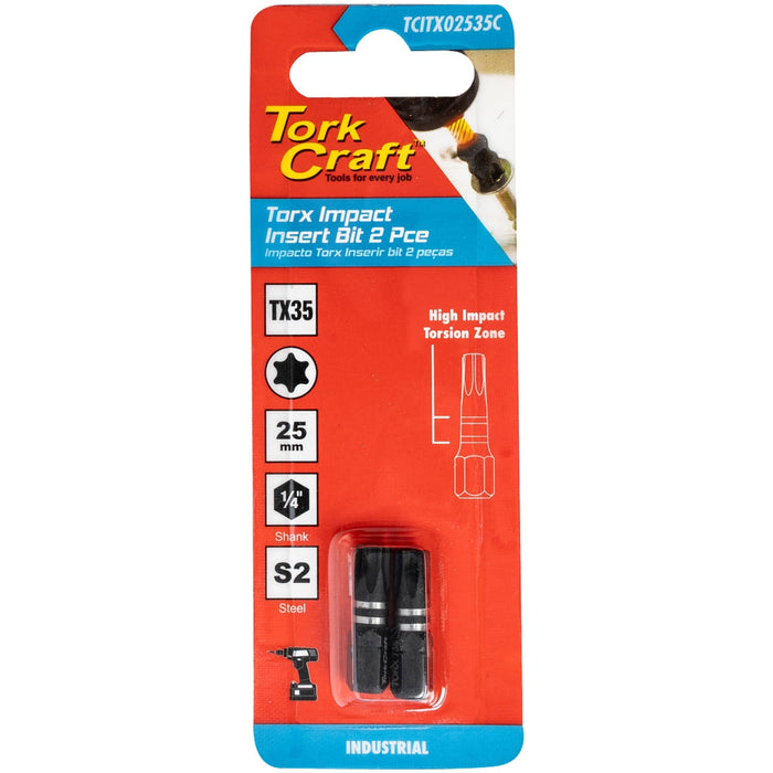 Tork Craft | Impact Bit Torx 25mm 2Pc - Various Sizes