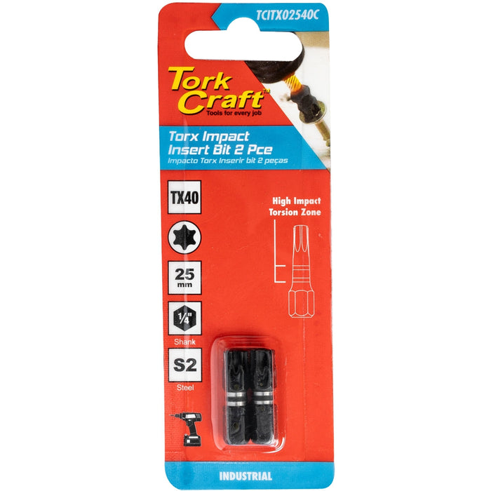 Tork Craft | Impact Bit Torx 25mm 2Pc - Various Sizes