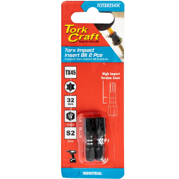 Tork Craft | Impact Bit Torx 25mm 2Pc - Various Sizes