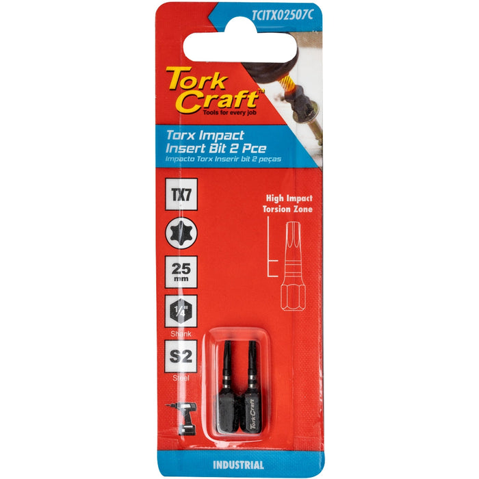 Tork Craft | Impact Bit Torx 25mm 2Pc - Various Sizes