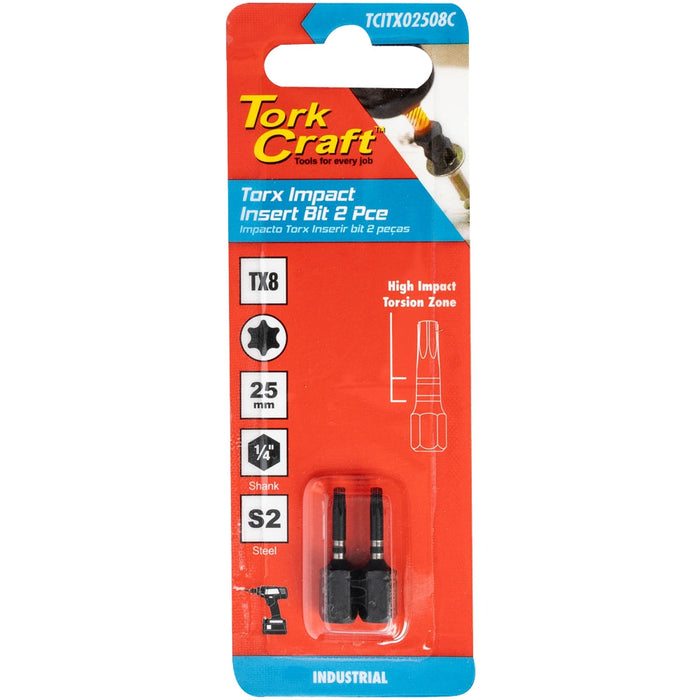 Tork Craft | Impact Bit Torx 25mm 2Pc - Various Sizes