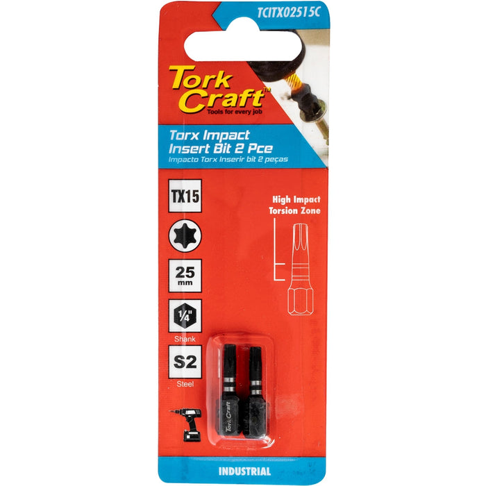 Tork Craft | Impact Bit Torx 25mm 2Pc - Various Sizes