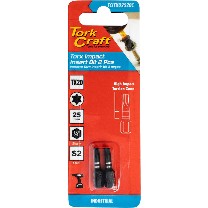 Tork Craft | Impact Bit Torx 25mm 2Pc - Various Sizes