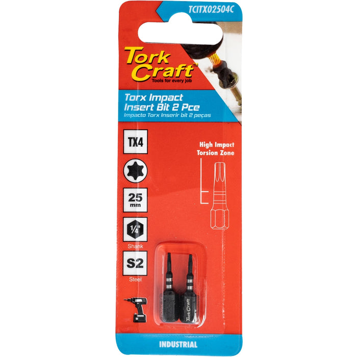 Tork Craft | Impact Bit Torx 25mm 2Pc - Various Sizes