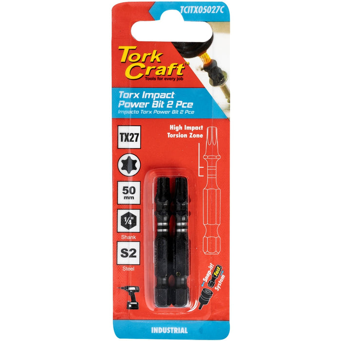 Tork Craft | Impact Bit Torx 50mm 2Pc - Various Sizes